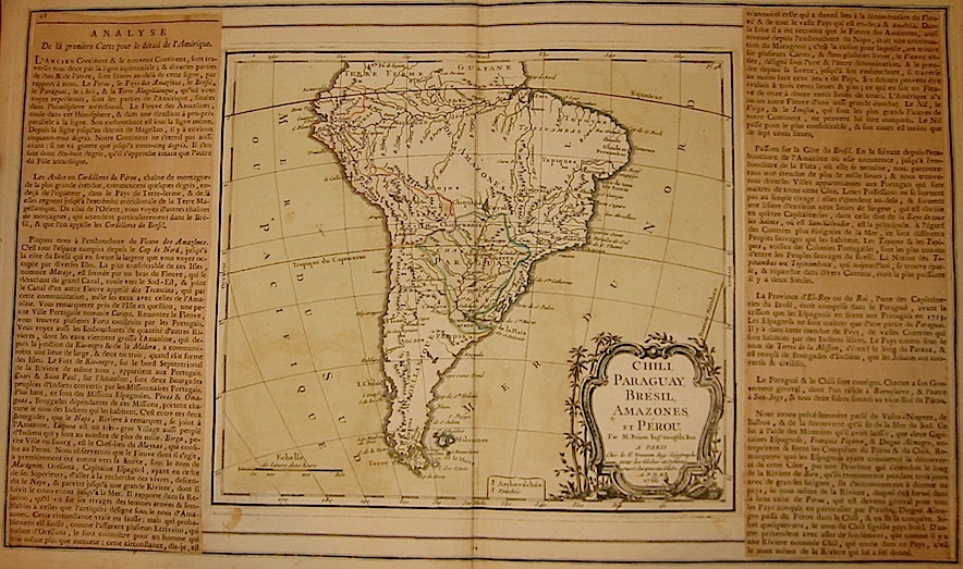 Brion de la Tour Louis - Desnos Louis Charles Chili, Paraguay, Brézil, Amazones, et Pérou 1766 Paris